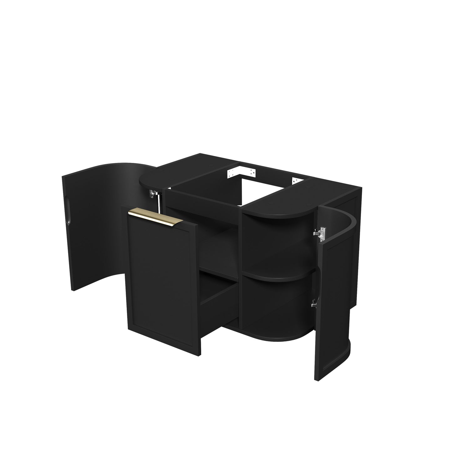 Hampshire 750mm Satin Black Wall Hung Curve Cabinet Only