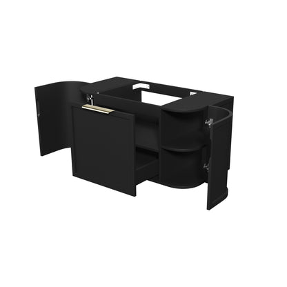 Hampshire 900mm Satin Black Wall Hung Curve Cabinet Only