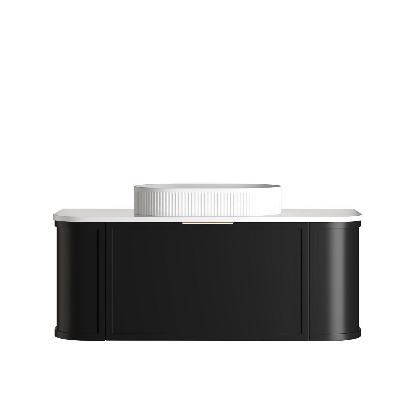 Hampshire 1200mm Satin Black Wall Hung Curve Cabinet Only