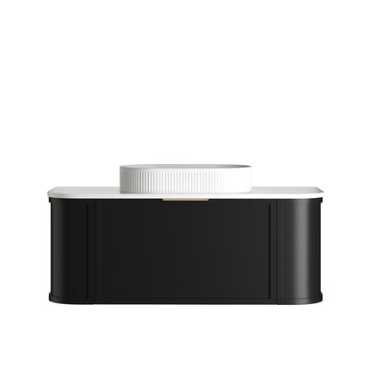 Hampshire 1200mm Satin Black Wall Hung Curve Cabinet Only