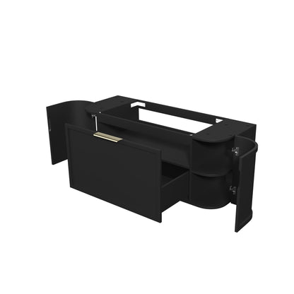 Hampshire 1200mm Satin Black Wall Hung Curve Cabinet Only