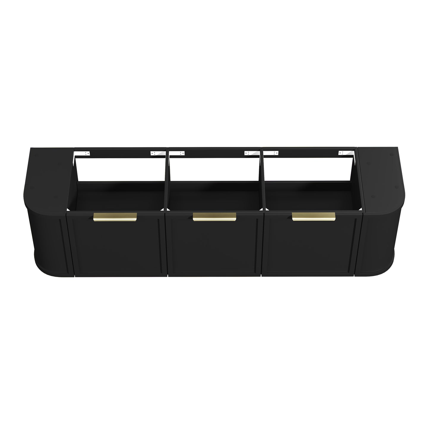 Hampshire 1800mm Satin Black Wall Hung Curve Cabinet Only