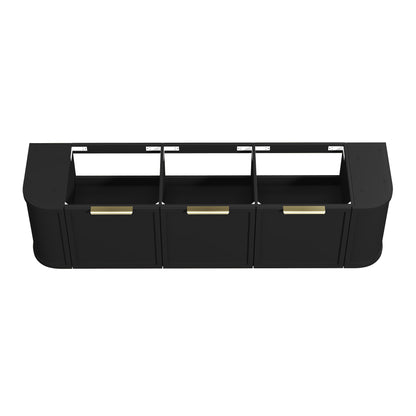 Hampshire 1800mm Satin Black Wall Hung Curve Cabinet Only