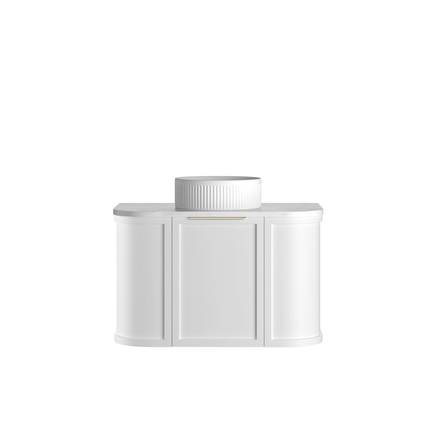 Hampshire 750mm Satin White Wall Hung Curve Cabinet Only