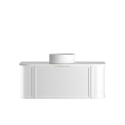 Hampshire 1200mm Satin White Wall Hung Curve Cabinet Only
