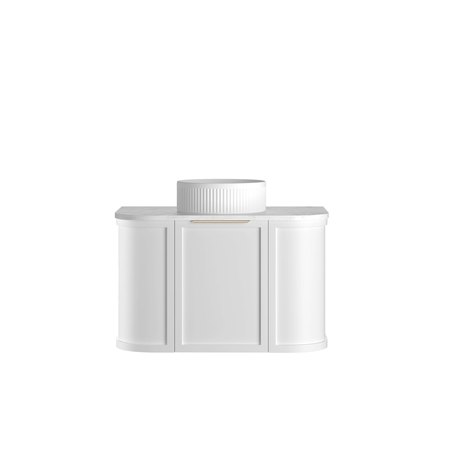 Hampshire 750mm Satin White Wall Hung Curve Cabinet Only