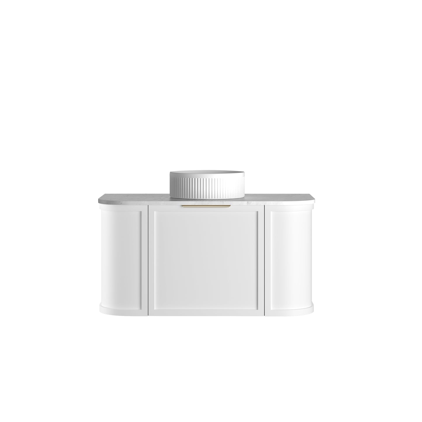 Hampshire 900mm Satin White Wall Hung Curve Cabinet Only