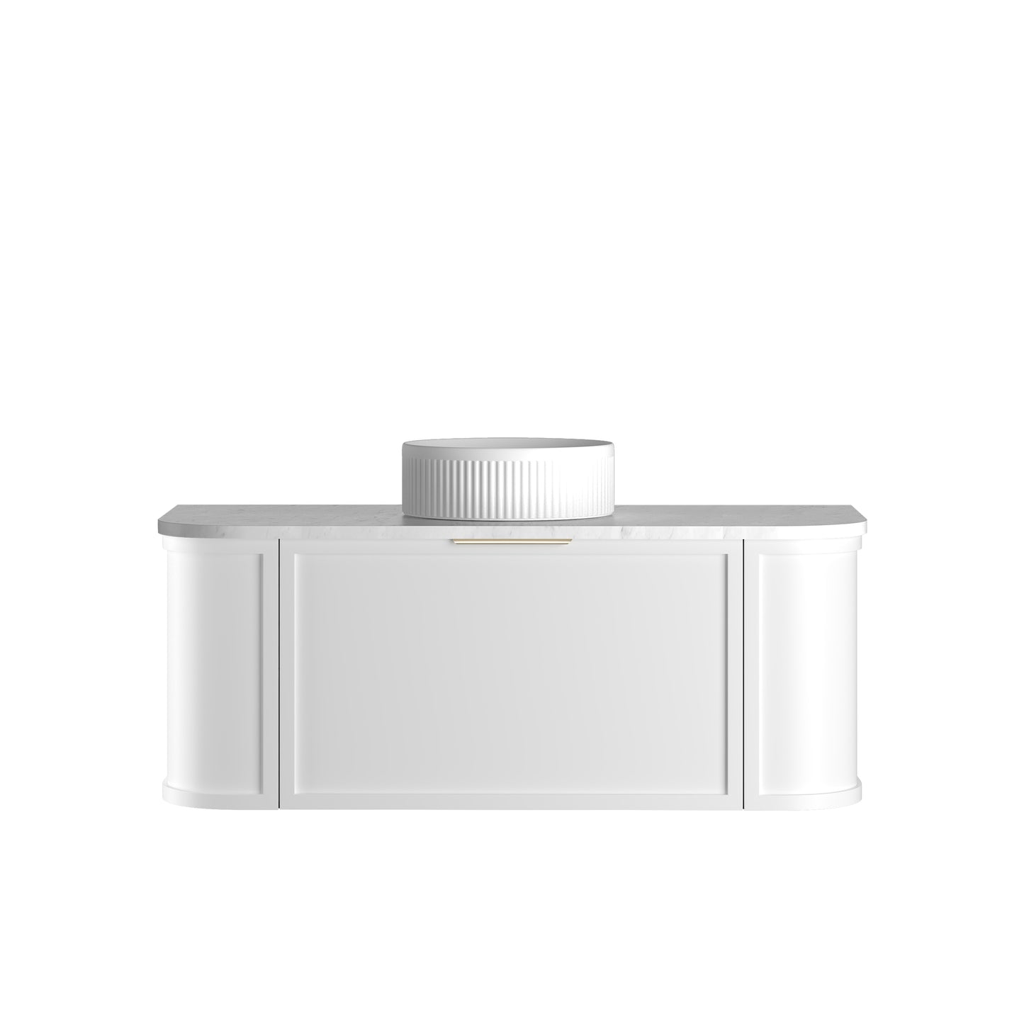 Hampshire 1200mm Satin White Wall Hung Curve Cabinet Only