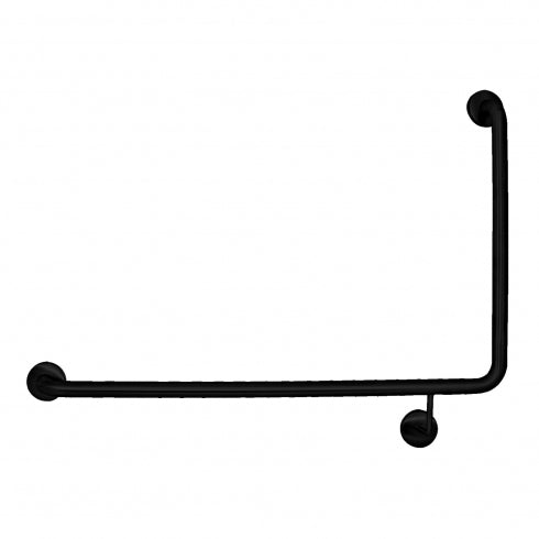 LH 950mm  Surface Mounted 32mm Toilet Grab Rail - LH 950mm x 600mm - Matte Black