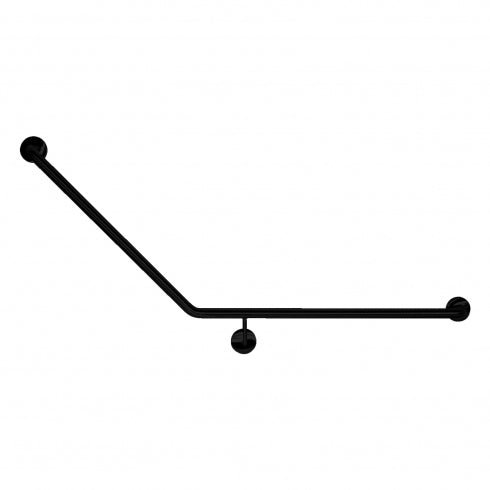 RH 870mm  Surface Mounted 32mm Toilet Grab Rail  - RH 870mm x 700mm - Matte Black