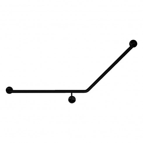 LH 870mm  Surface Mounted 32mm Toilet Grab Rail  - LH 870mm x 700mm - Matte Black