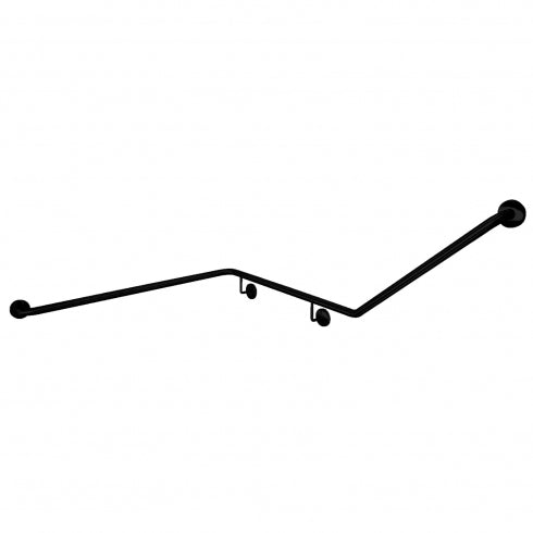 LH 1037.6mm  Surface Mounted 32mm Toilet Grab Rail to suit In Wall Cistern - LH 1037.6mm x 867.6mm x 700mm - Matte Black