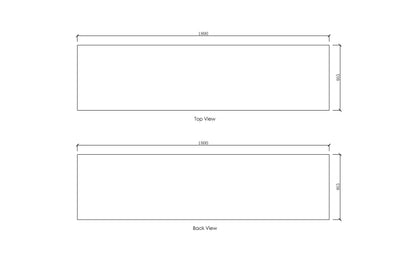 Solid Surface 1800x465x20 Matte White Top No Hole