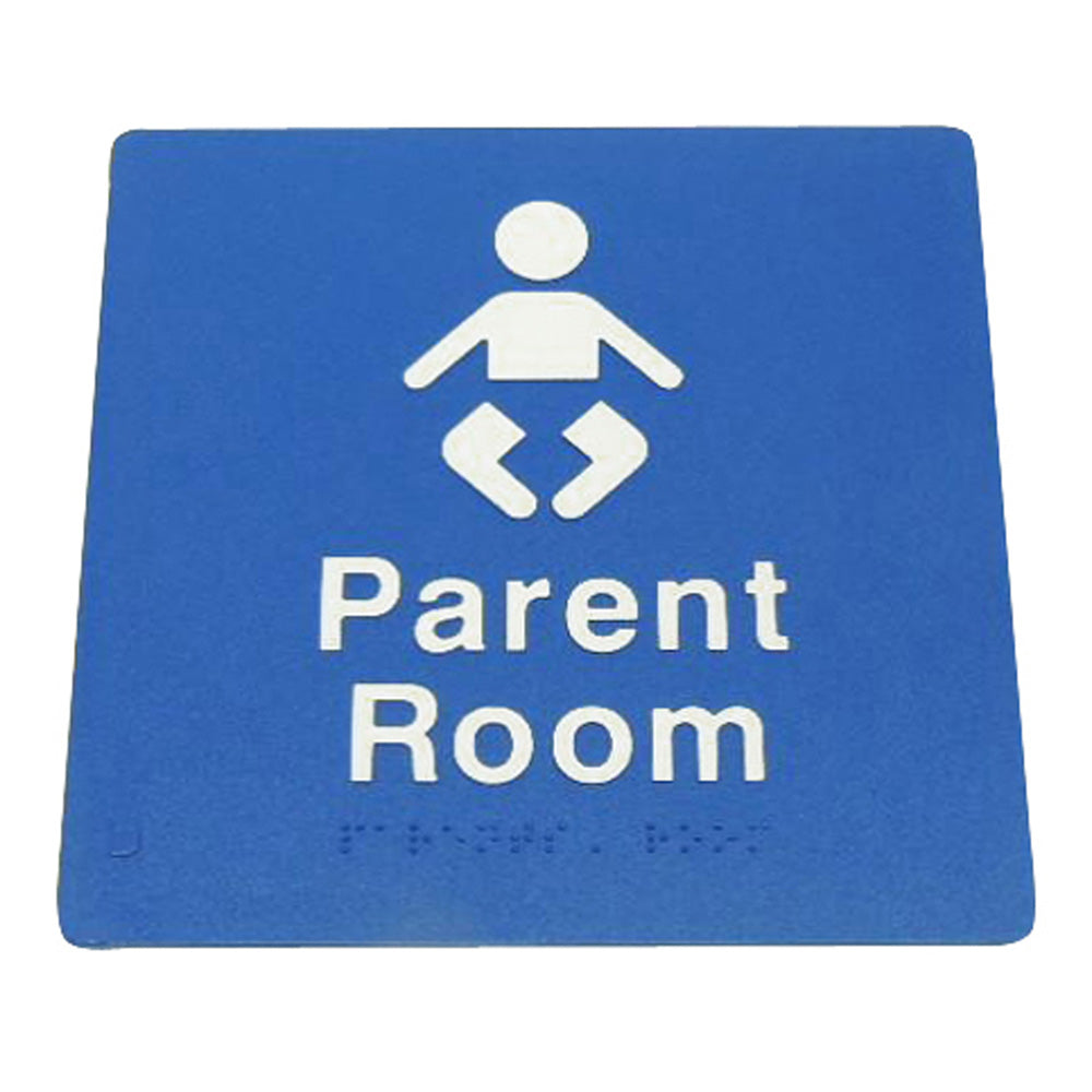 235mm Surface Mounted Parent Room Braille Sign - 235 x 180 x 3 - Blue
