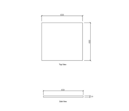 Laundry 650mm Solid Surface Matte White Top - No Hole