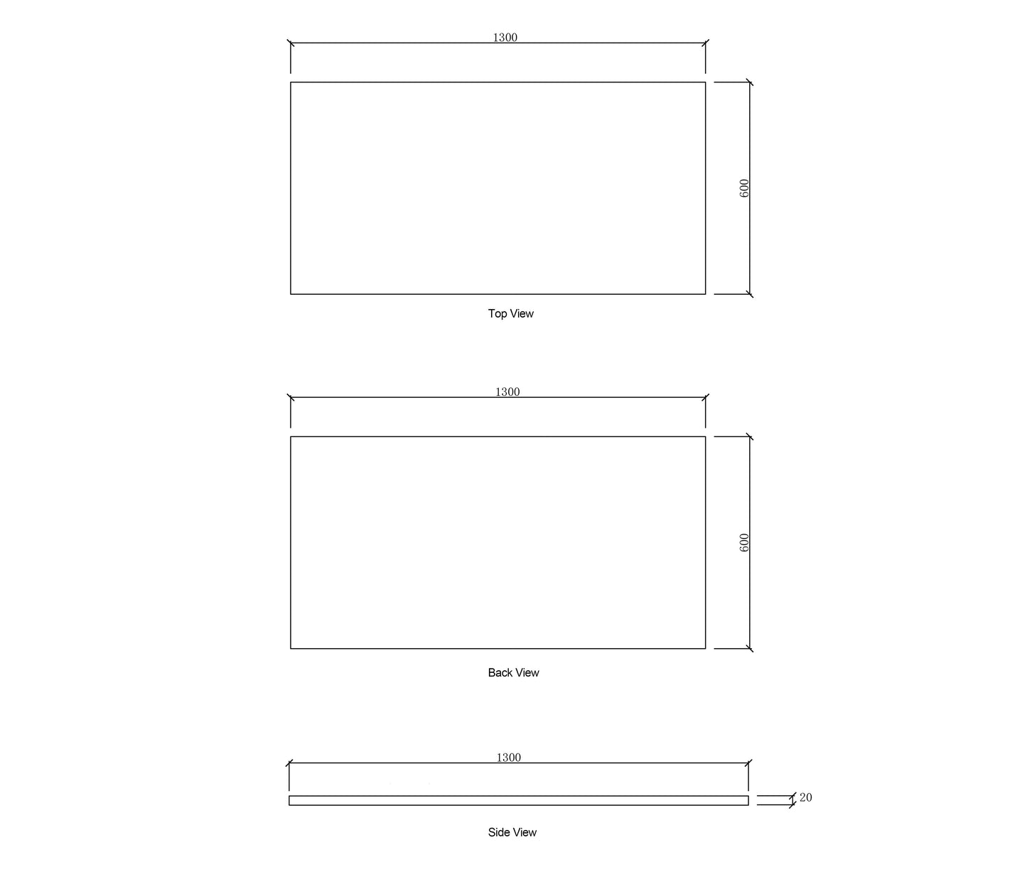 Laundry 1300mm Solid Surface Matte White Top - No Hole