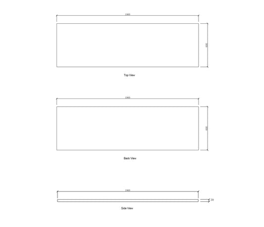 Laundry 1960mm Solid Surface Matte White Top - No Hole
