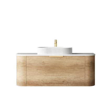 Bondi 1200mm Natural Oak Wall Hung Curve Cabinet Only