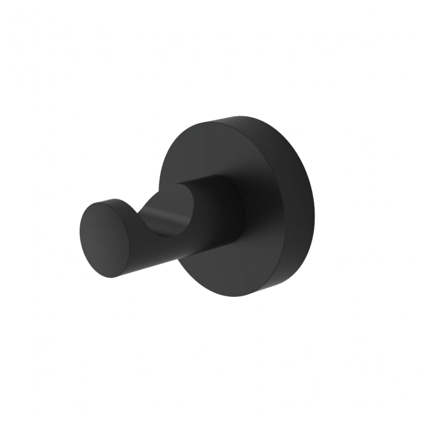 50mm W  Surface Mounted Single Robe Hook - 50mm W x 45mm H x 45mm D - Matte Black