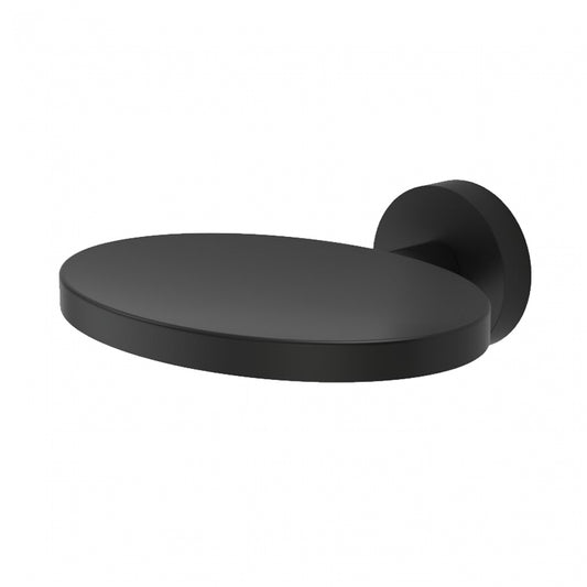 105mm W  Surface Mounted Soap Dish - 105mm W x 45mm H x 110mm D - Matte Black