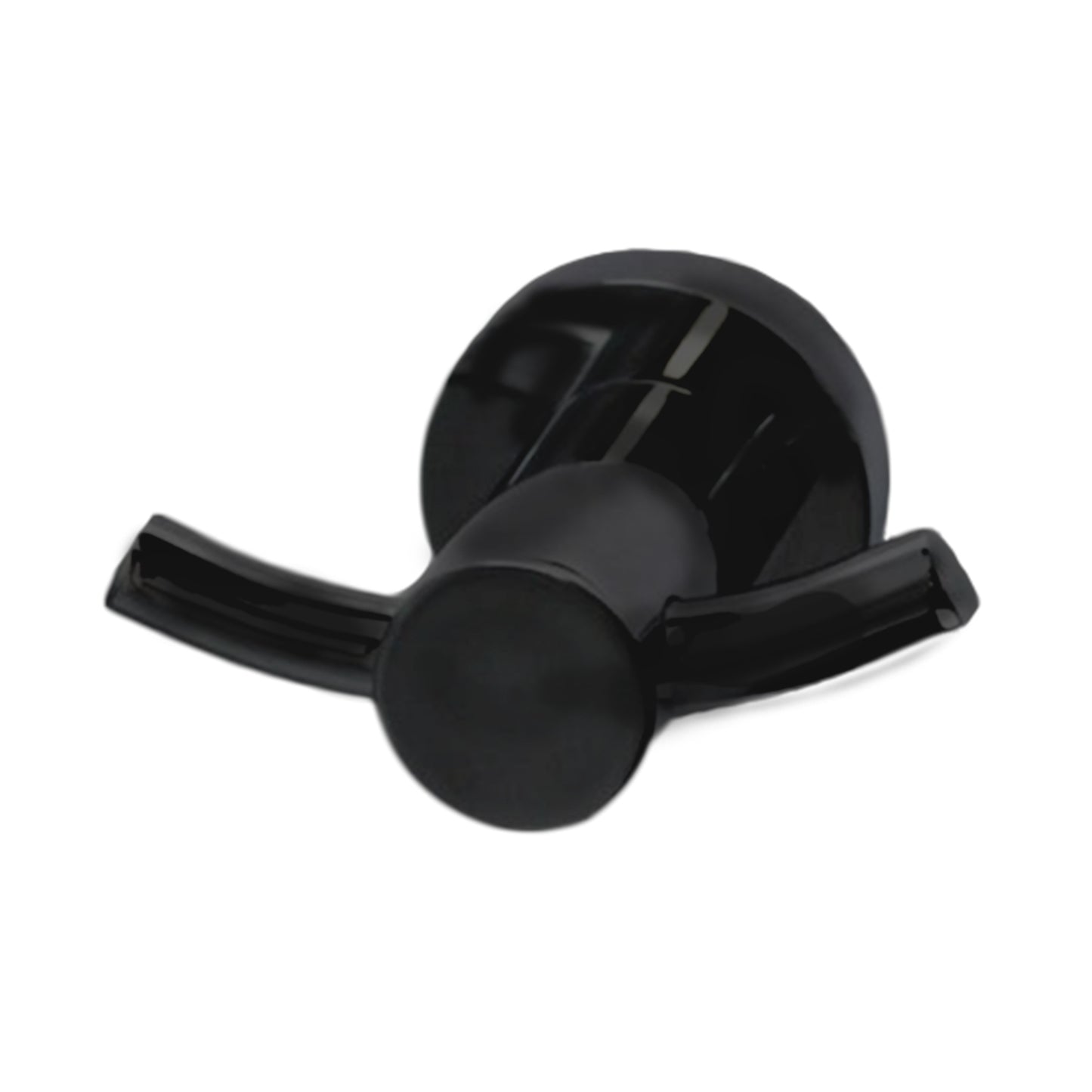 65mm W  Surface Mounted Double Robe Hook - 65mm W x 36mm H x 50mm D - Matte Black