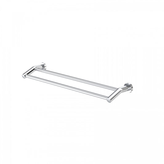 400mm W  Surface Mounted Double Towel Rail - 400mm W x 45mm H x 140mm D - Chrome Plated
