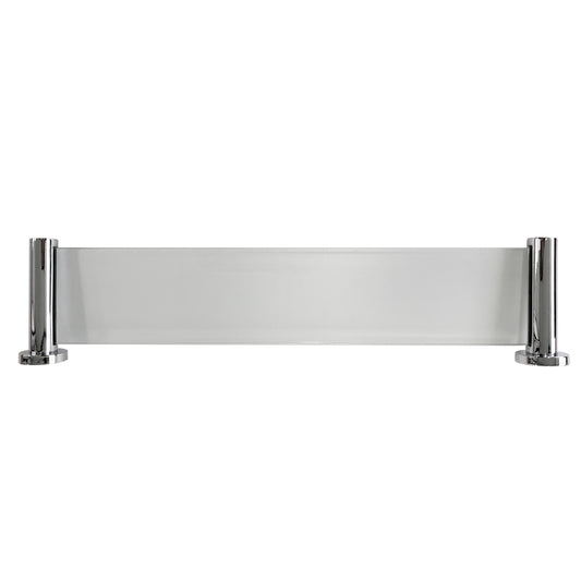500mm W  Surface Mounted Glass Shelf - 500mm W x 45mm H x 123mm D - Chrome Plated