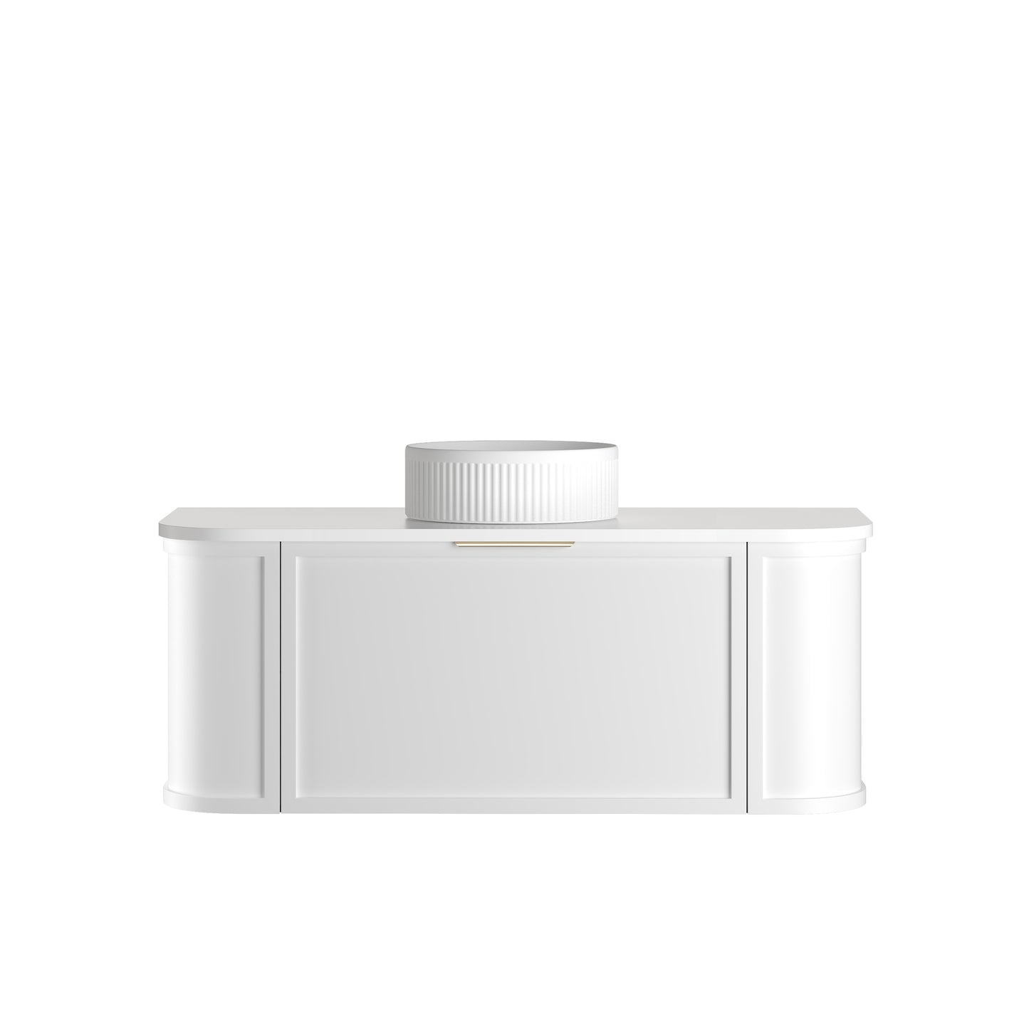 Hampshire 1200mm Satin White Wall Hung Curve Cabinet Only