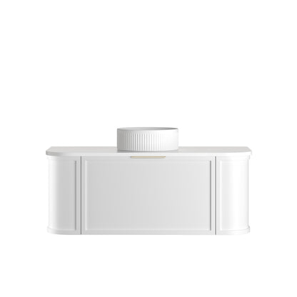 Hampshire 1200mm Satin White Wall Hung Curve Cabinet Only