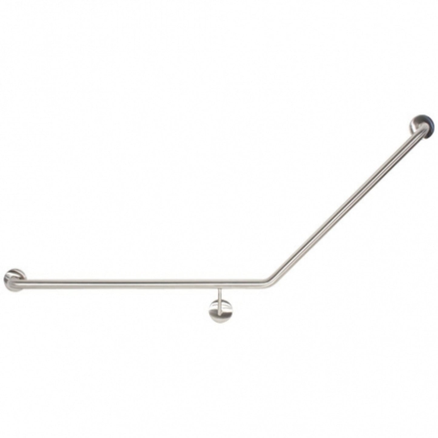 LH 870mm  Surface Mounted 32mm Toilet Grab Rail 45 Degree  - LH 870mm x 700mm - Satin