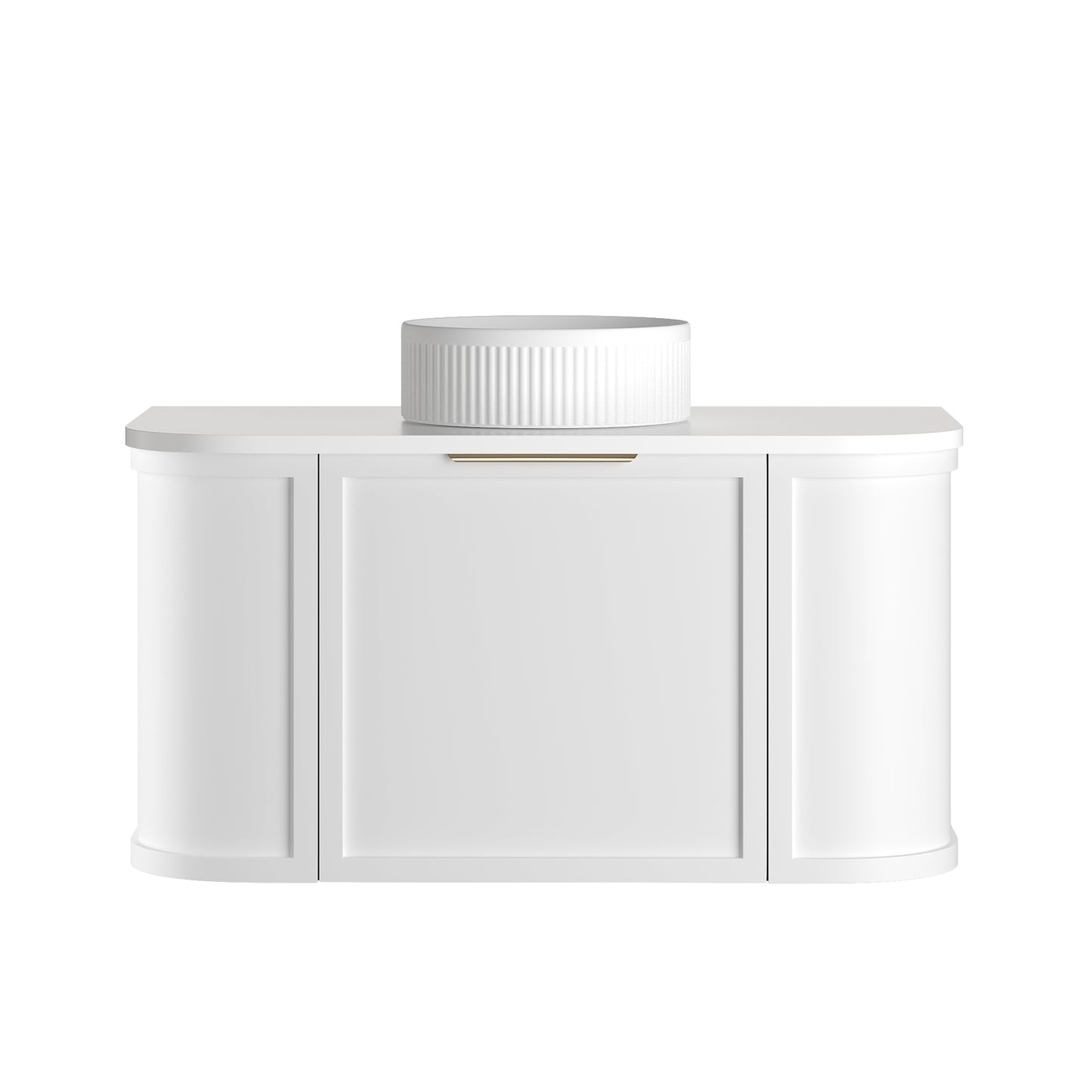 Hampshire 900mm Satin White Wall Hung Curve Cabinet Only