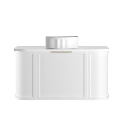 Hampshire 900mm Satin White Wall Hung Curve Cabinet Only