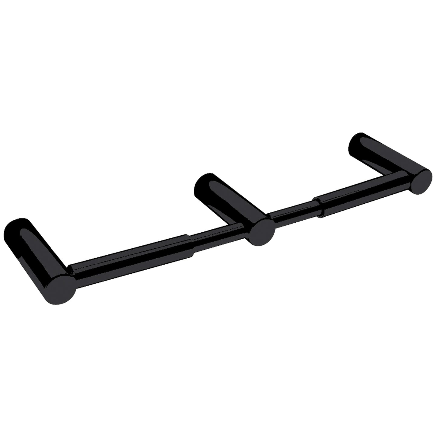 270mm W  Surface Mounted Double Toilet Roll Holder - 270mm W x 75mm D - Matte Black