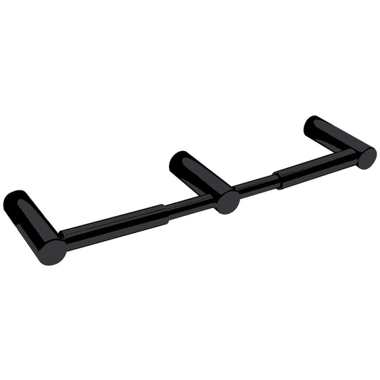 270mm W  Surface Mounted Double Toilet Roll Holder - 270mm W x 75mm D - Matte Black