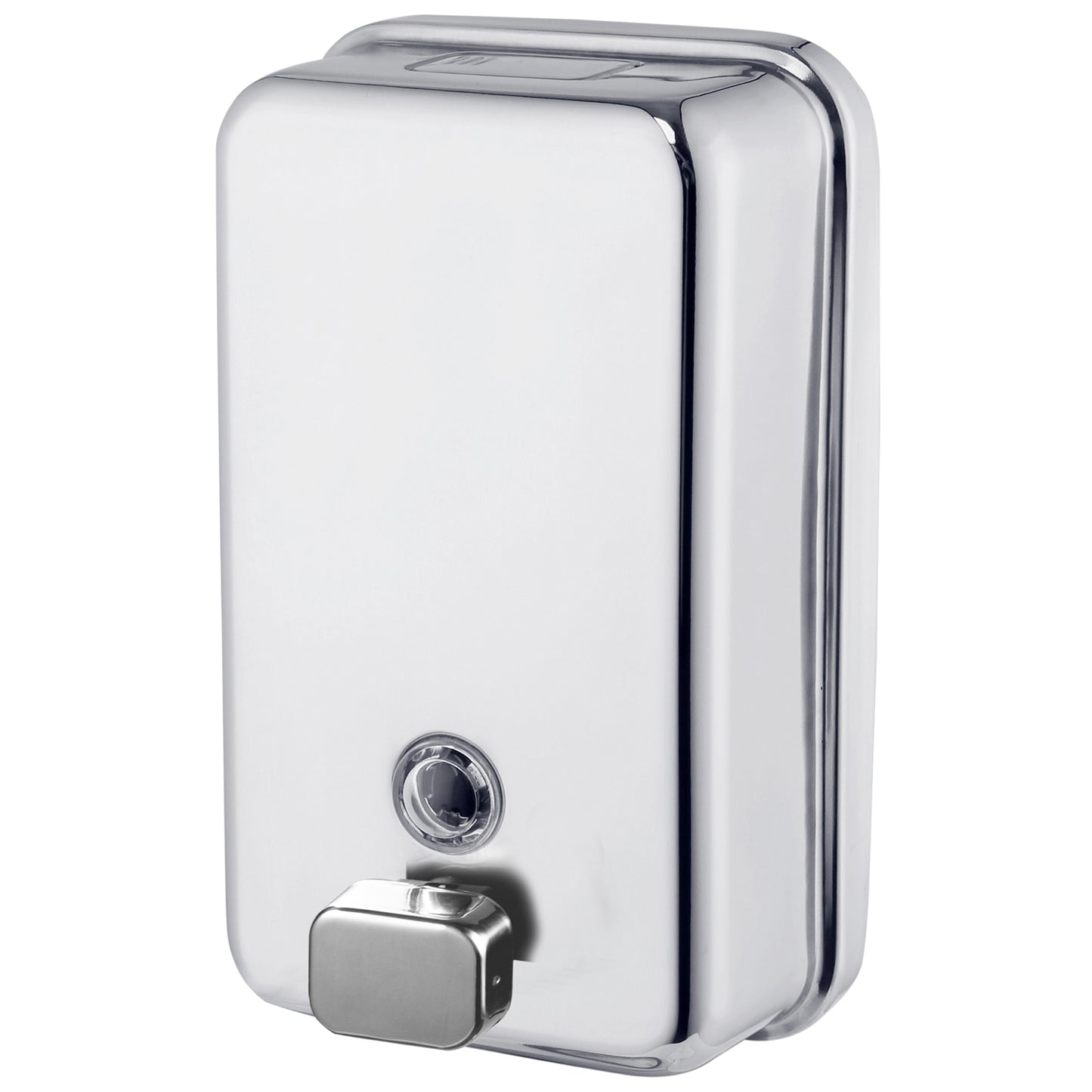 122mm W  Surface Mounted Soap Dispenser 1.2 L - 122mm W x 208mm H x 73mm D - Satin with SS Cover Button