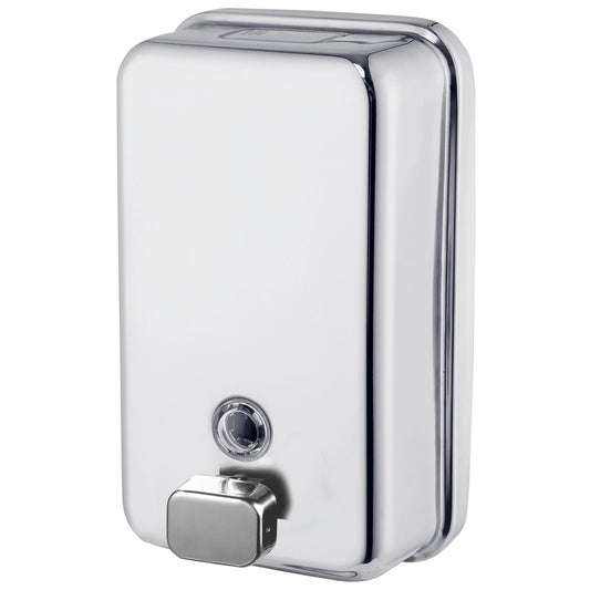 122mm W  Surface Mounted Soap Dispenser 1.2 L - 122mm W x 208mm H x 73mm D - Satin with SS Cover Button