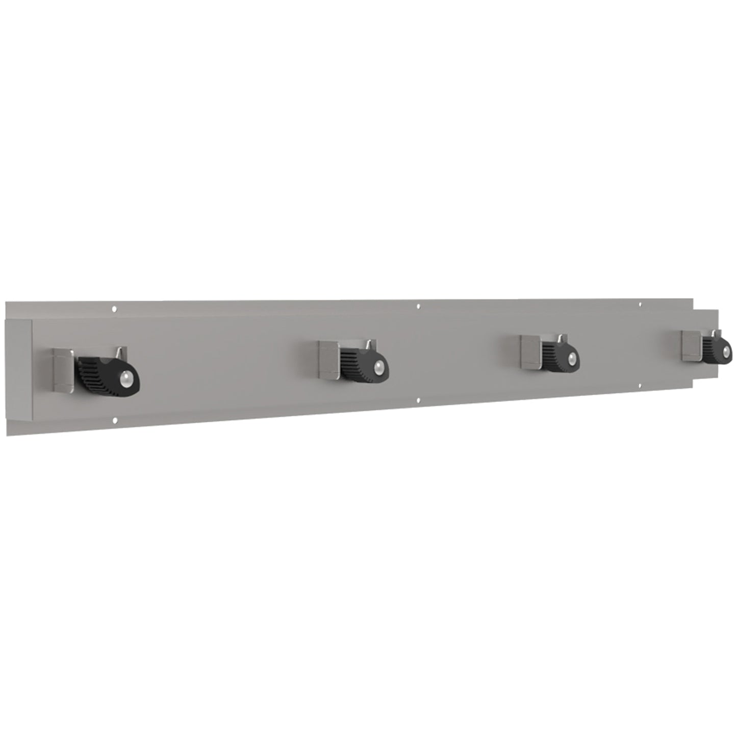 900mm W  Surface Mounted Anti Ligature Mop and Broom Holder 4 Holders - 900mm W x 102mm H x 70mm D - Satin