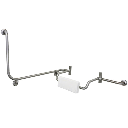Surface Mounted  Grab Rail and Back Rest Combo Right Hand Setup -  - Satin
