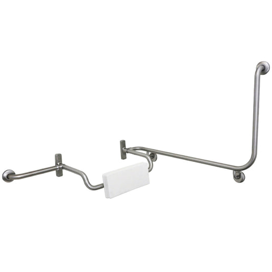 Surface Mounted  Grab Rail and Back Rest Combo Left Hand Setup -  - Satin