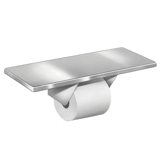 406mmW  Surface Mounted Toilet Tissue Dispenser with Single Shelf - 406mmW x 100mmH x 150mmD - Satin