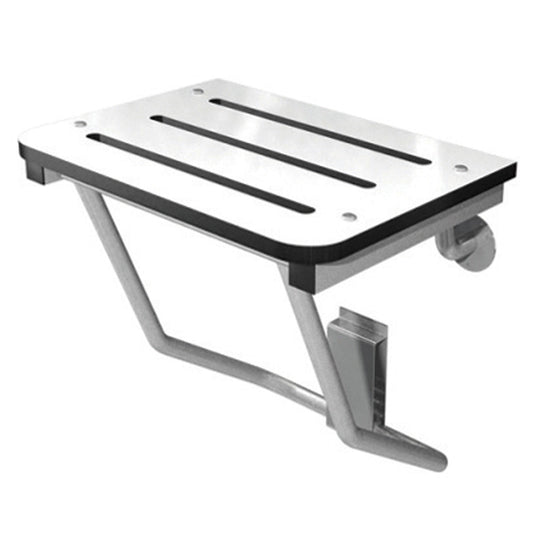 457mm W  Surface Mounted Folding Shower Seat - 457mm W x 371mm D - Satin/Phenolic