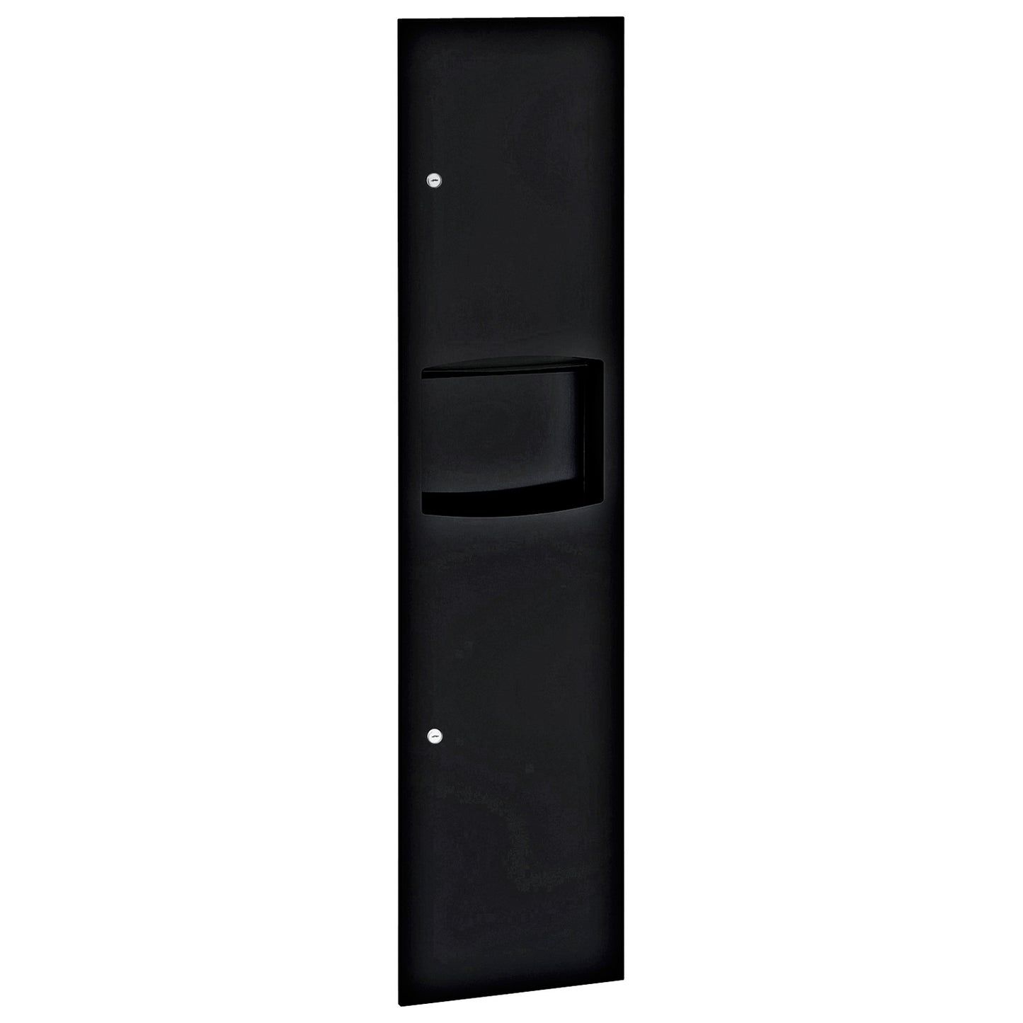 330mm W  Recessed Towel and Waste Receptacle - 330mm W x 1395mm H x 105mm D  - Matte Black