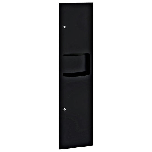 330mm W  Recessed Towel and Waste Receptacle - 330mm W x 1395mm H x 105mm D  - Matte Black