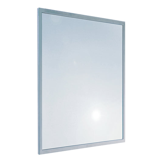 450mm W  Surface Mounted Glass Mirror with SS Angle Frame - 450mm W x 1000mm H - Satin