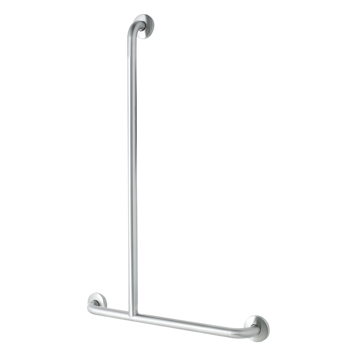 LH 660mm  Surface Mounted 32mm Shower Grab Rail - LH 660mm x 1100mm - Satin