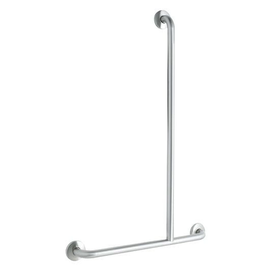 RH 660mm  Surface Mounted 32mm Shower Grab Rail - RH 660mm x 1100mm - Satin