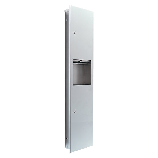 330mm W  Recessed Towel and Waste Receptacle - 330mm W x 1395mm H x 153mm D - Satin