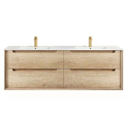 Byron 1500mm Natural Oak Wall Hung Cabinet Only
