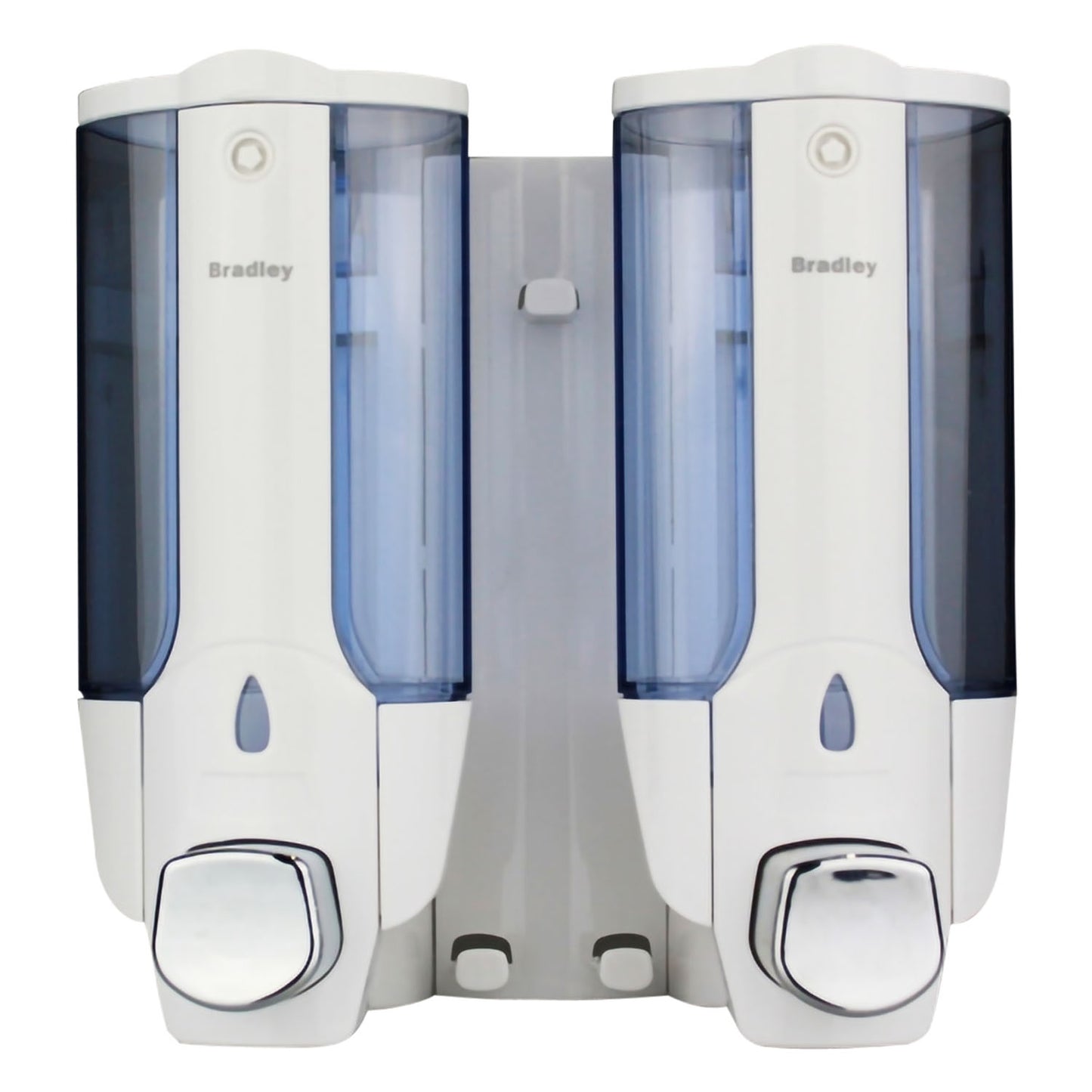181mm W  Surface Mounted Dual Soap Dispenser 380ml x 2 - 181mm W x 193mm H x 93mm D  - White