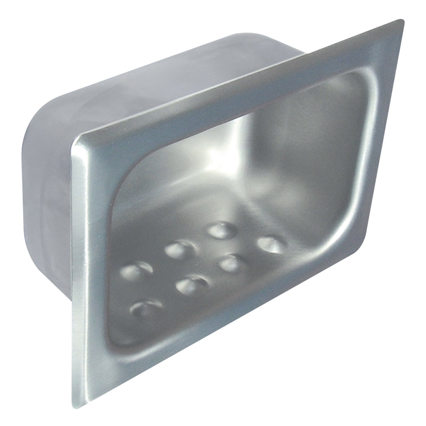181mm W  Surface Mounted Recessed Soap Dish - 181mm W x 127mm H x 70mm D - Satin
